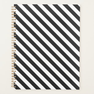 Diagonal black and white stripes pattern planner