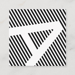 diagonal blinds black and white square business card
