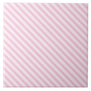 Diagonal Blossom Pink Stripes Tile