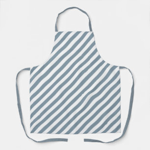 Diagonal blue and white stripes pattern apron