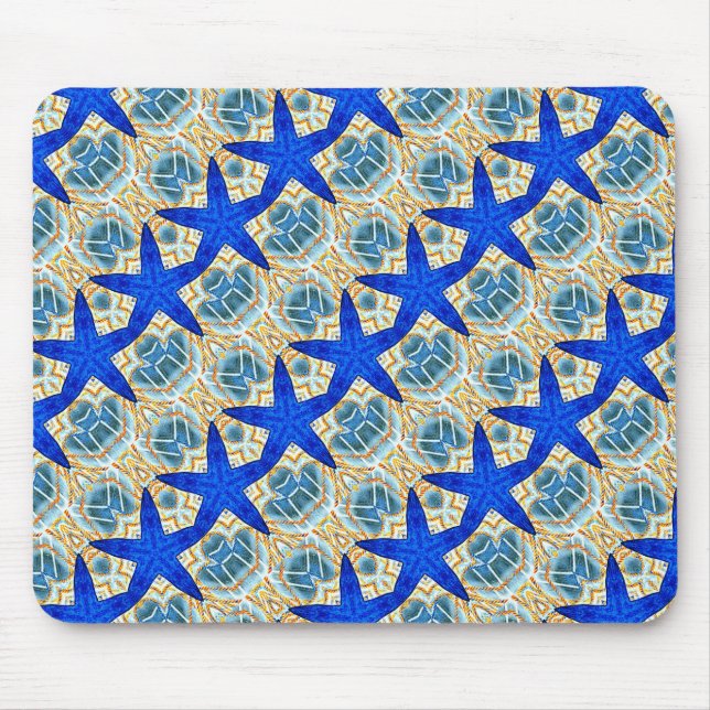 diagonal blue stars mousepad (Front)