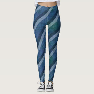 Diagonal BLUES Perfect Print Yoga Pants, Leggings