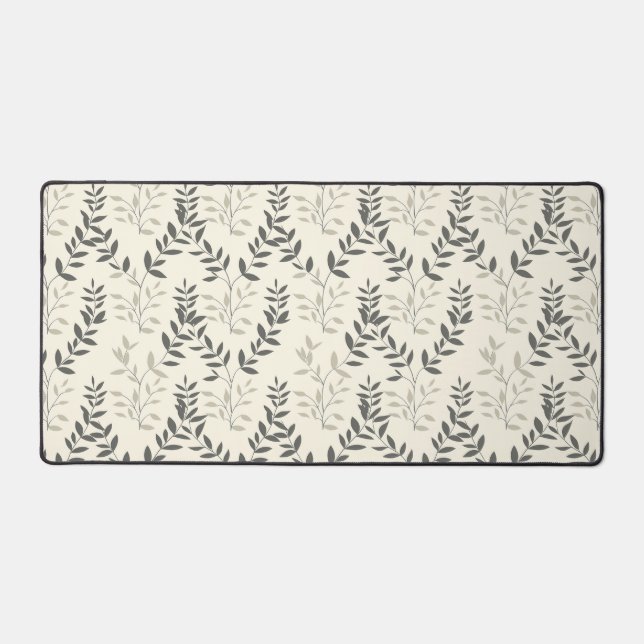 Diagonal Botanical Pattern Desk Mat (Front)