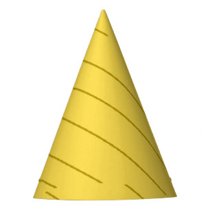 Diagonal brown stripes on mustard yellow party hat