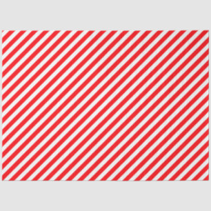 Diagonal Candy Cane Stripes-Christmas Red & White Tissue Paper