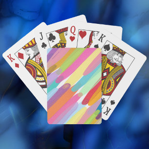 Diagonal Colour Strokes, Abstract Painting Playing Cards