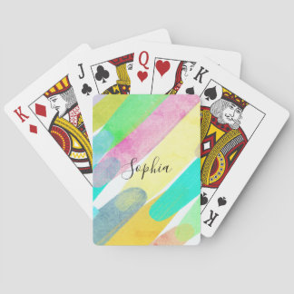 Diagonal Colour Strokes, Name, 70s Abstract Art Playing Cards