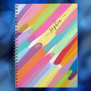 Diagonal Colour Strokes, Name, Abstract Painting Notebook