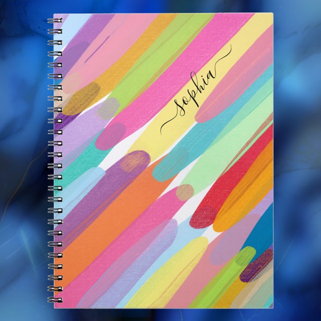 Diagonal Colour Strokes, Name, Abstract Painting Notebook (Creator Uploaded)