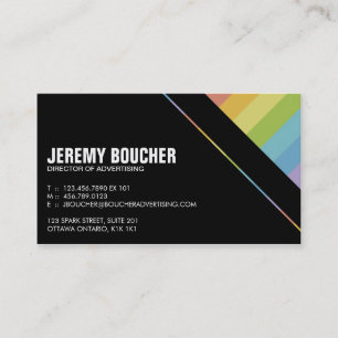 Diagonal Coloured Stripes - Multi Business Card