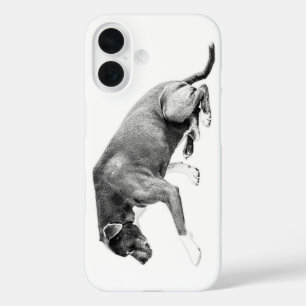 Diagonal Crop—Paw-Forward Pitbull iPhone 16 Case