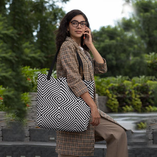 Diagonal Crossing Pattern Tote Bag