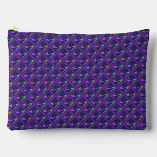 Diagonal Design High Heels Cosmetic Purple Accessory Pouch