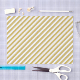 Diagonal golden yellow and white stripes pattern tissue paper