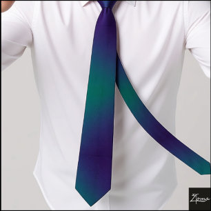 Diagonal Gradient Dark Teal Purple Glitter Tie