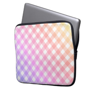 Diagonal Gradient Rainbow Gingham Laptop Sleeve