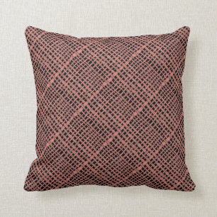 Diagonal Graphic Realistic Woven Peach Burlap Cushion
