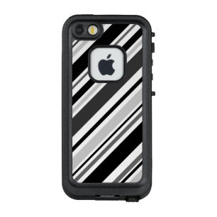 Diagonal Grey, Black, White Stripes LifeProof FRÄ’ iPhone SE/5/5s Case