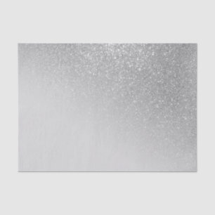 Diagonal Grey Silver Glitter Gradient Ombre Tissue Paper