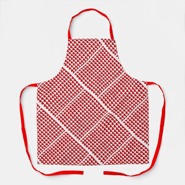 Diagonal Hearts Design Apron (Front)