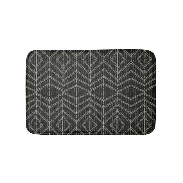 Diagonal Horizontal Vertical Grayish Spotted Dots Bath Mat (Front)