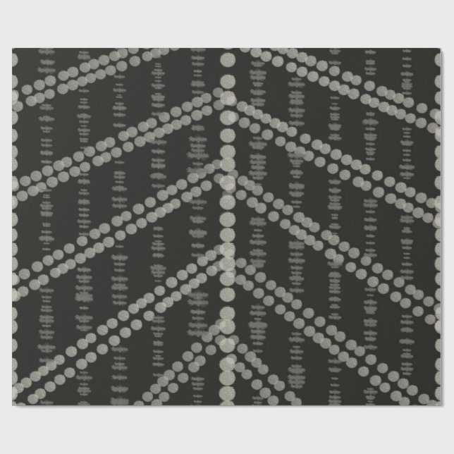 Diagonal Horizontal Vertical Grayish Spotted Dots Wrapping Paper (Flat)
