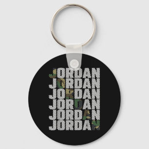 Diagonal Jordan Camo Pattern Green Camouflage Key Ring