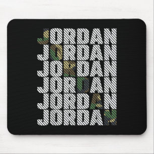 Diagonal Jordan Camo Pattern Green Camouflage Mouse Pad