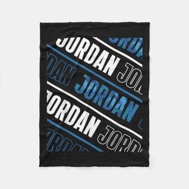 Diagonal Jordan Pattern Camo Pattern Blue Camoufla Fleece Blanket (Front)