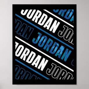 Diagonal Jordan Pattern Camo Pattern Blue Camoufla Poster