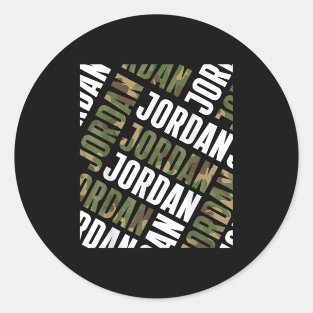 Diagonal Jordan Pattern Camo Pattern Camouflage  Classic Round Sticker (Front)