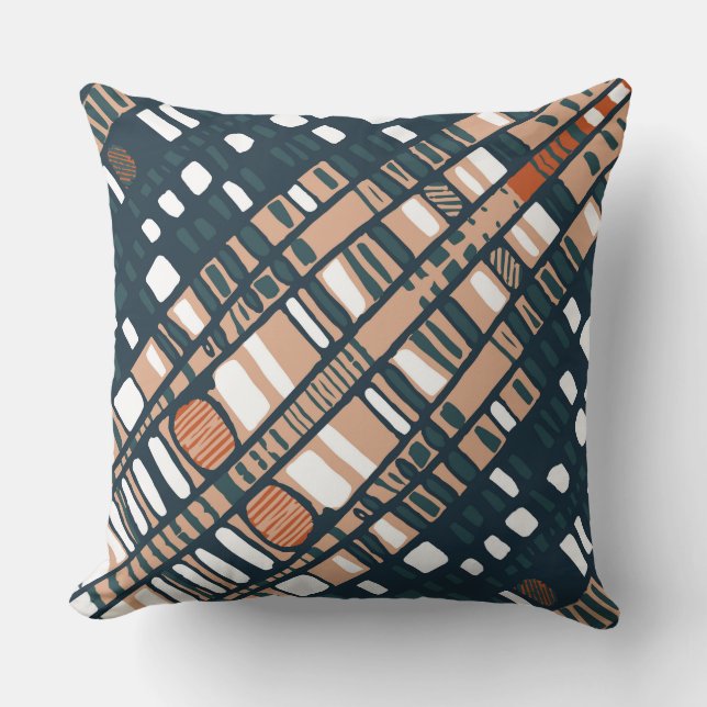 Diagonal layers terracotta cushion (Front)