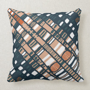 Diagonal layers terracotta cushion