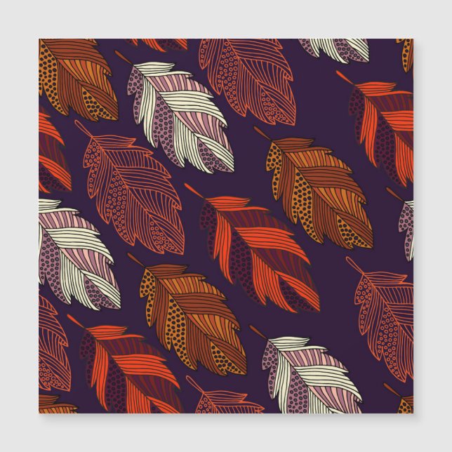 Diagonal Leaves: Hand-Drawn Vintage Pattern (Front)