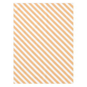 Diagonal Light Orange and White Striped Tablecloth