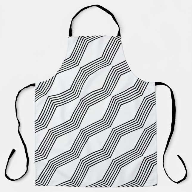 Diagonal line stripe angular apron (Front)