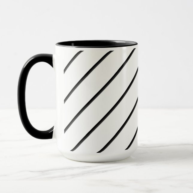Diagonal Lines (black) Mug (Left)