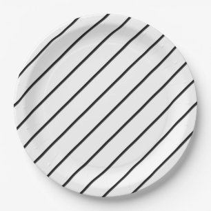Diagonal Lines (black) Paper Plates