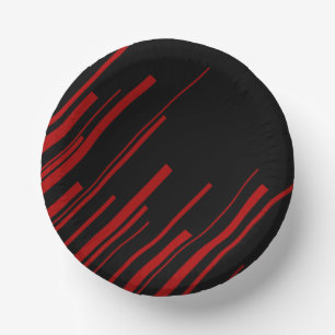 Diagonal Lines in Red and Black Paper Plate