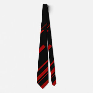 Diagonal Lines in Red and Black Tie