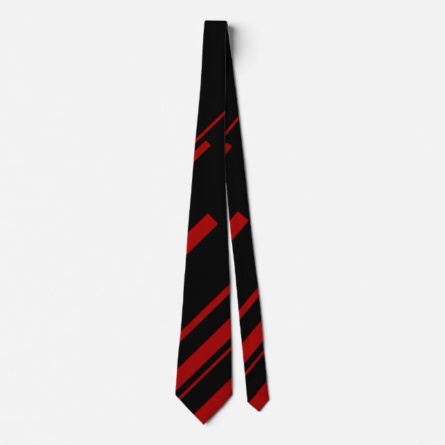 Diagonal Lines in Red and Black Tie (Front)