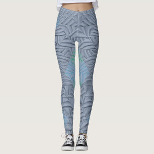Diagonal lines pattern GB 01.w L Blue BG Leggings
