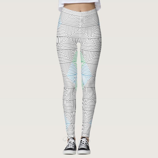 Diagonal lines pattern GB 01.w Leggings (Front)