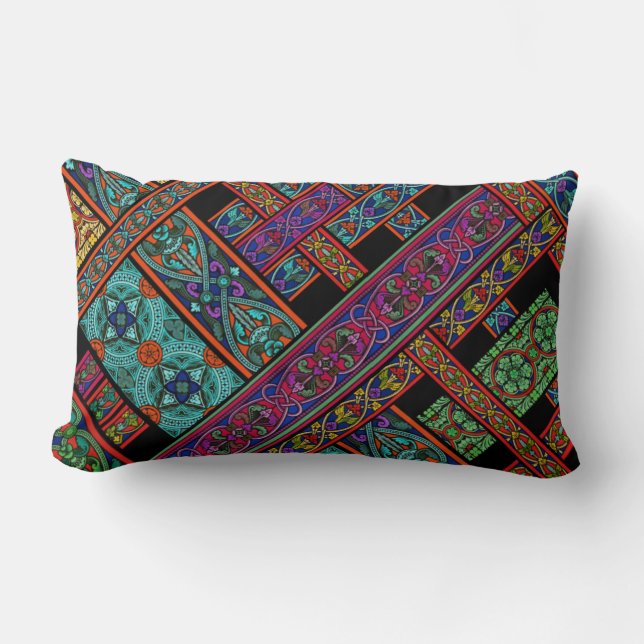Diagonal Midnight Sun Lumbar Pillow (Front)