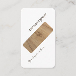 Diagonal minimal wooden style interior designer business card