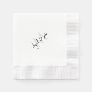 Diagonal Monogram & Couple Names Wedding Coined Napkin
