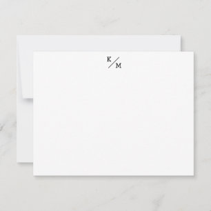 Diagonal Monogram Initials Simple Professional Not Card