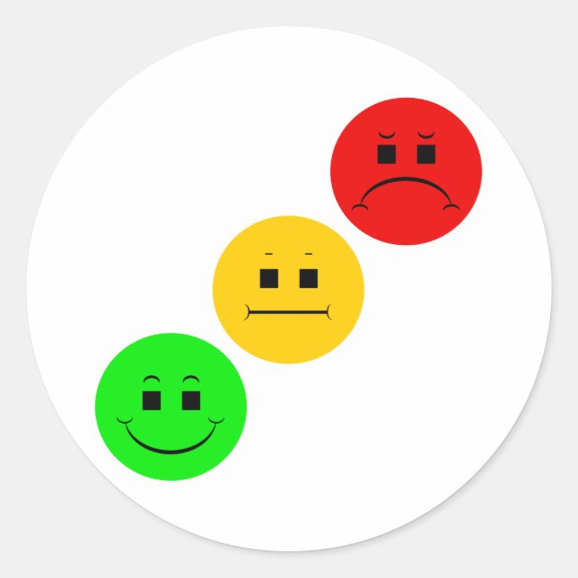 Diagonal Moody Stoplight Sans Stripe Classic Round Sticker (Front)