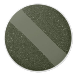 Diagonal Moss Green Ceramic Knob – Customisable