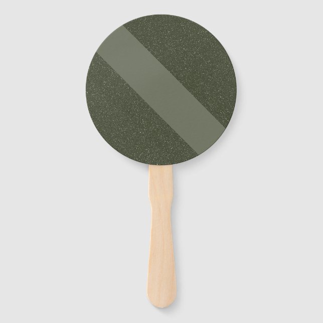 Diagonal Moss Green Custom Hand Fan (Front)